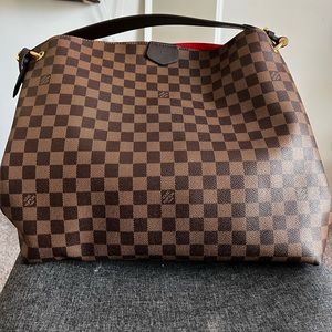 AUTHENTIC LOUIS VUITTON GRACEFUL MM BROWN DAMIER ÉBÈNE